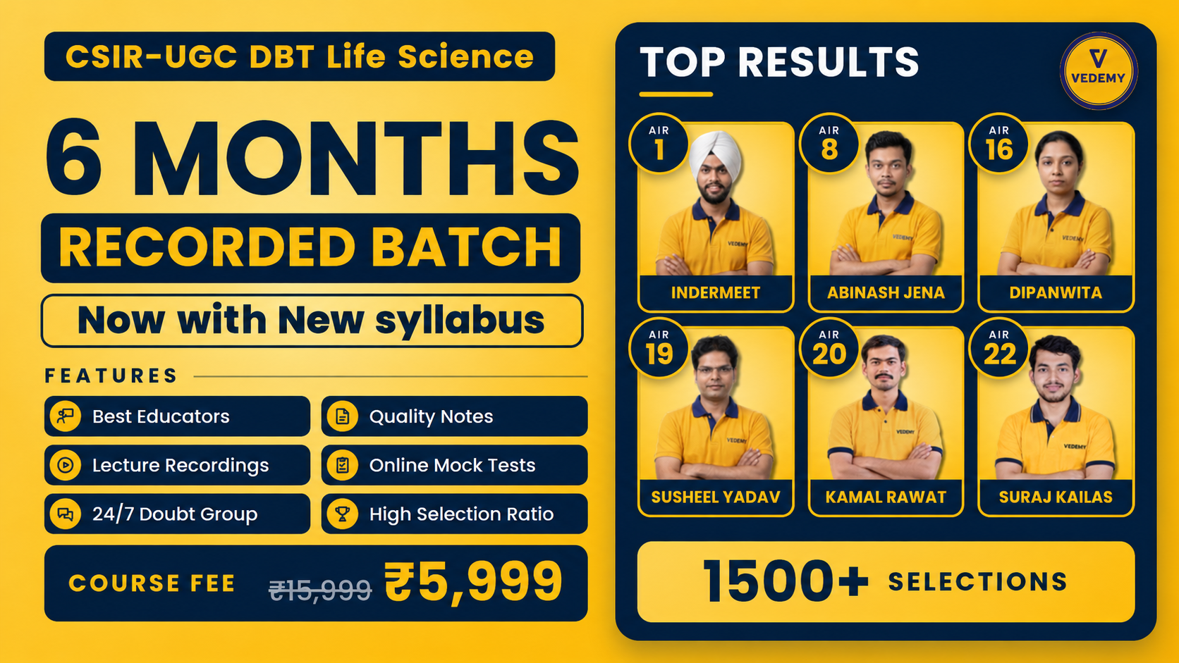 CSIR-UGC-DBT Life Science | 6 Months Recorded Batch | New Syllabus